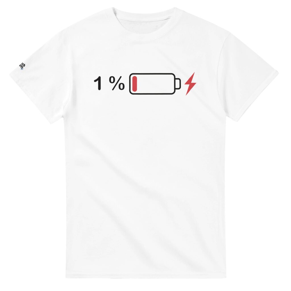 Frech & Fett Statement T-Shirt „1% Battery - T-Shirt“ – Bestseller – Die beliebtesten T-Shirts von Frech & Fett!